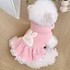 Pink Fleece Girl Pet Dresses Dog Clothes Autumn Winter Thicken Warm Chihuahua Maltese Cat Coat Jacket Costumes Puppy Animal Pugs 1