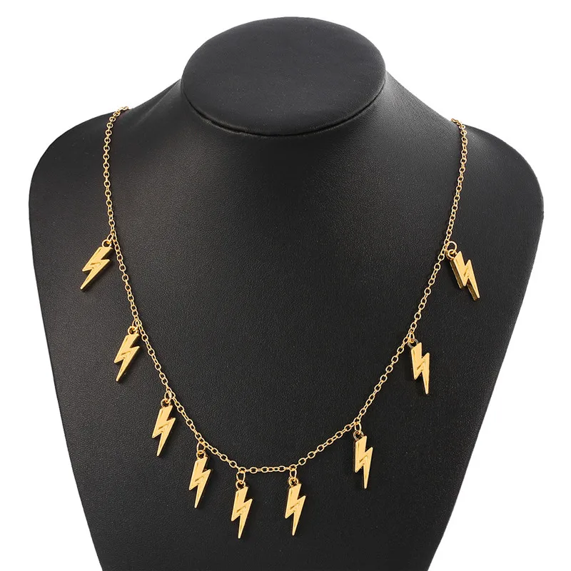 

Simplicity Jewelry Lightning Pendant Goth Necklace for Women Choker Women's Neck Chain Valentines Day Fashion Accessories