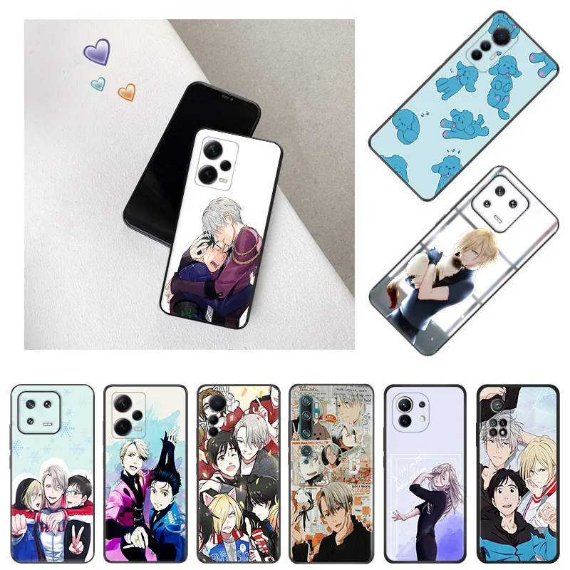 Чехол для телефона Yuri On Ice Anime Xiaomi 12 Pro 12x 12t 13 Redmi Note13 13c 12s 12c Note Lite черный чехол