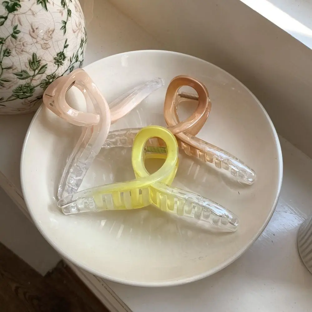 

Clip Geometric Shape Gradual Color Jelly Cross Hair Claw Female Hair Accessories Korean Style Headwear Girl Hair Clip