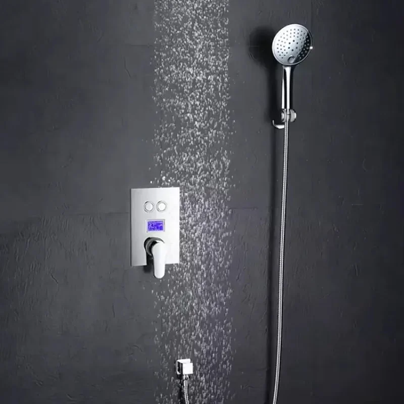 Умный смеситель для душа в ванной комнате воды цифровой дисплей латунный скрытый