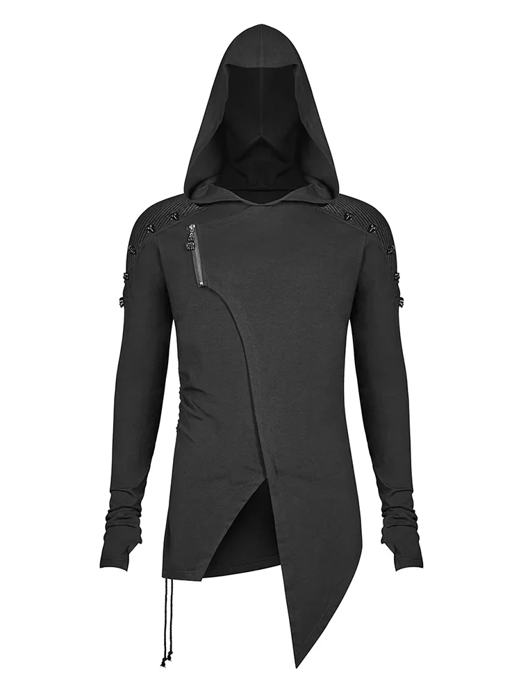 

2023 Gothic Men's Hoodies Black Jacket Hip-hop Windbreaker Male Long Sleeve Cloak Wizard Hat Cloak Hooded Sweatshirts
