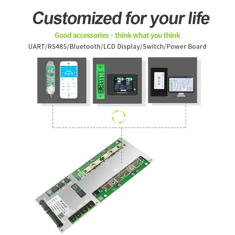 Литий-ионный аккумулятор JIABAIDA Smart BMS 8S 24V LiFePo4 10S 12S 13S 14S 16S 17S 20S 21S 100A 150A 200A