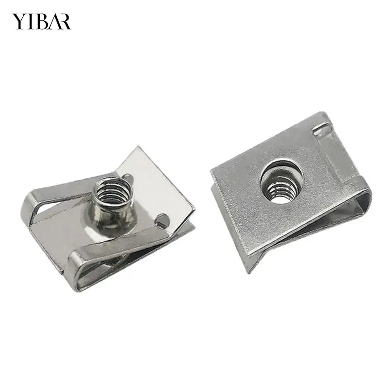 

10Pcs Stainless Steel U Type Clips with Thread M6 M5 M4 M8 8mm 5mm 6mm 4mm Reed Nuts for Car Motorcycle Scooter ATV Moped