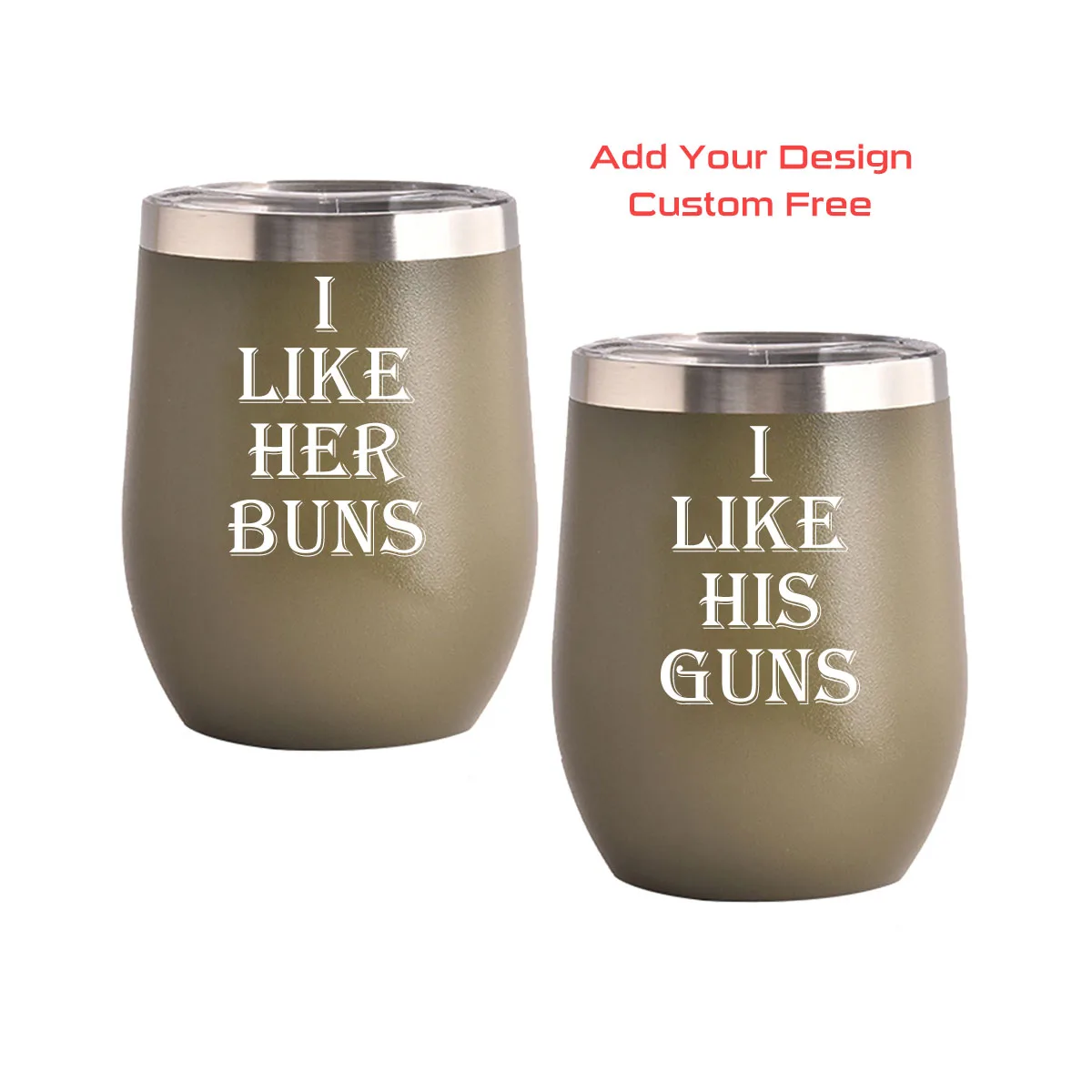 

I Like Her Buns Wine Tumbler, Bridal Shower Gifts For Bride Groom, Funny Couple Set for Newlywed Couples, Valentine's Day