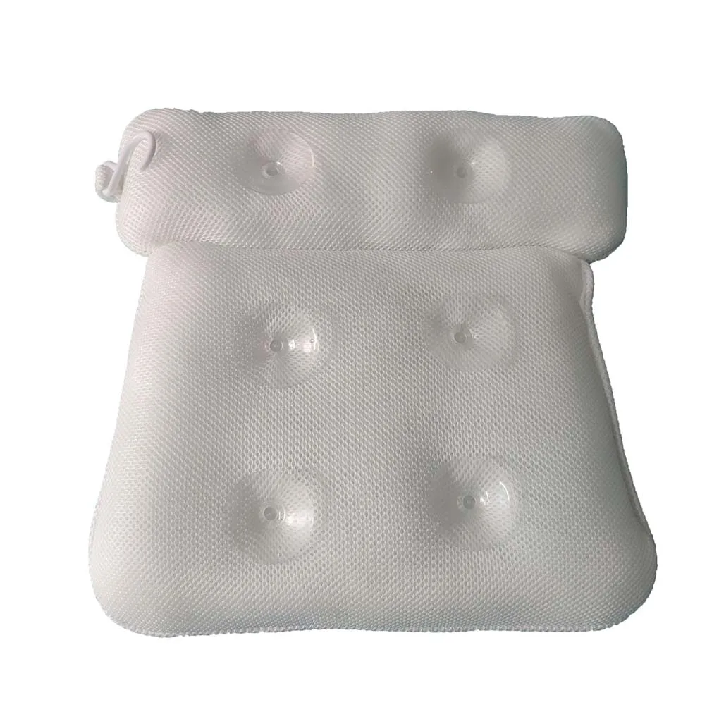

Women Men Head Support Ergonomic Bath Pillow Home Hotel Portable Washable Suction Cup Bathtub Soft Cushion Neck Rest