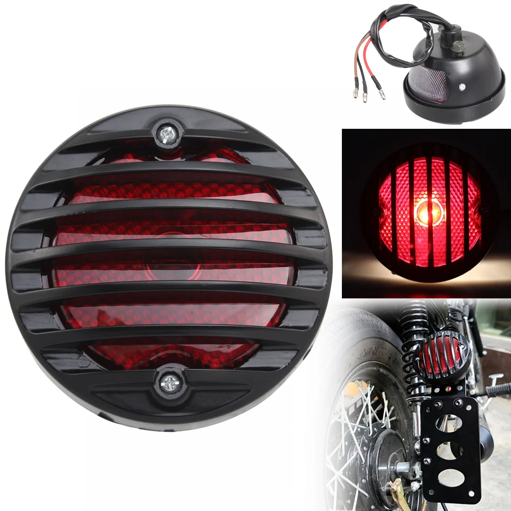 

NEW Motorcycle 12V LED License Plate Taillight For Harley Sportster Dyna Cafe Racer Chopper Bobber Custom Brake Stop Tail Light