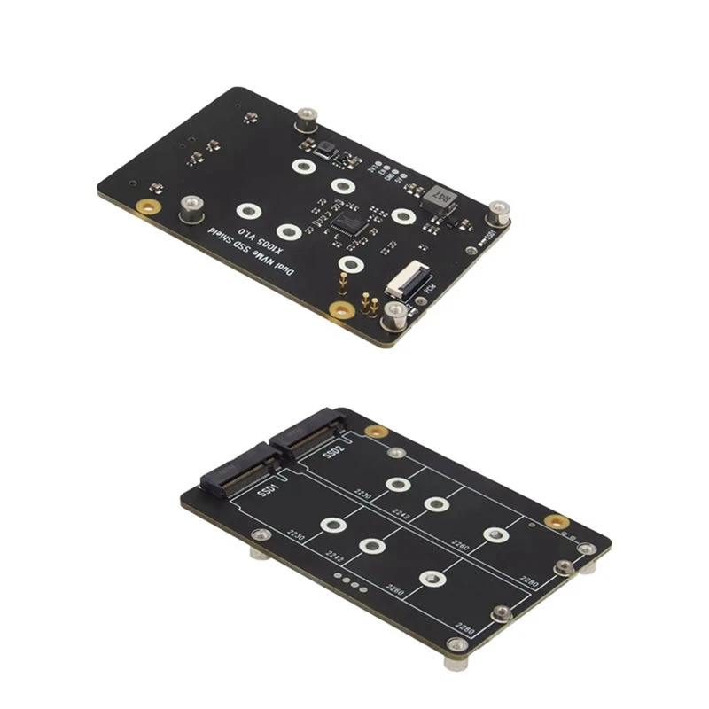 X1005 Dual NVME SSD защитный Pcle для M.2 Raspberry Pi 5 поддерживает 6060ai ускоритель