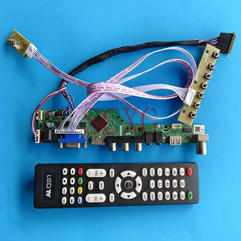 

Fit LP156WH2-TLQB 15.6" HDMI-Compatible VGA AV USB 40 Pin LVDS Analog TV Signal Matrix 1366 768 LED LCD Controller Board DIY Kit