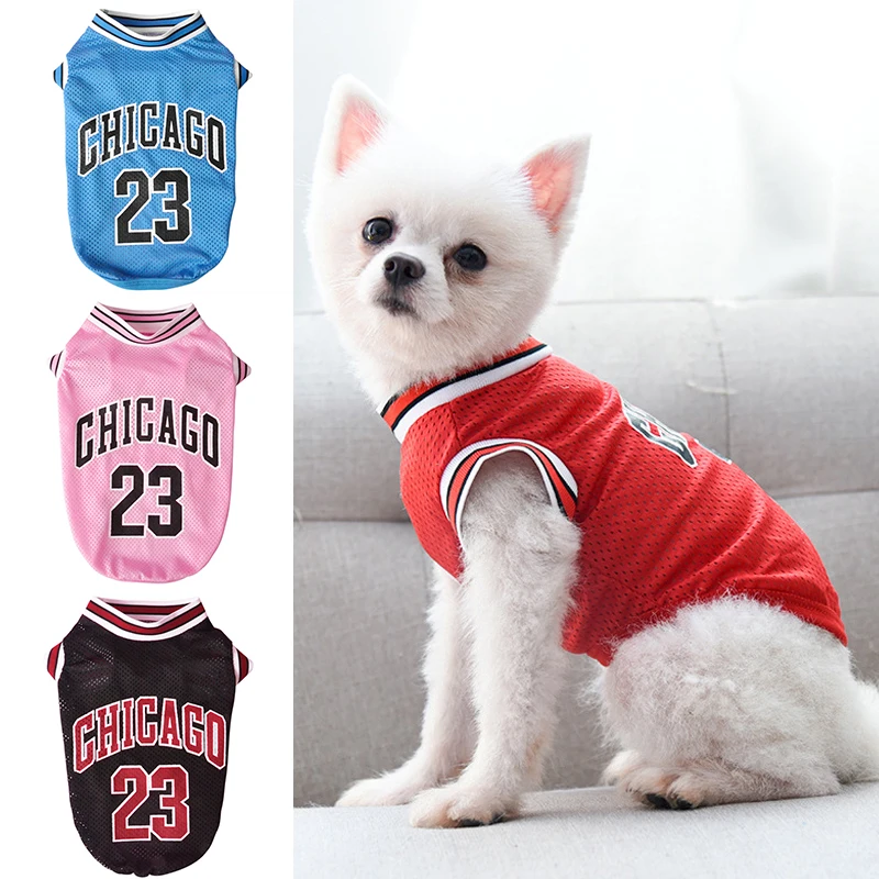 

Одежда для больших собак, летняя спортивная Джерси для собак, одежда для баскетбола, футболки для щенков и кошек, сетчатые дышащие рубашки д...