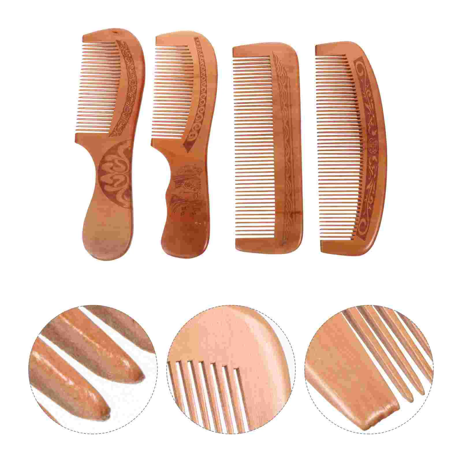 

4pcs Anti-static Peach Hair Styling Comb Comb Fine Comb Hair Comb