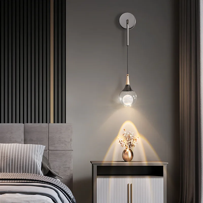 Современное искусственное настенное освещение прозрачный хрустальный шар с 3D