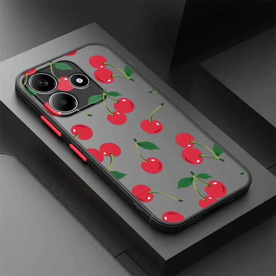 Фото Чехол с мультяшным рисунком вишни для Xiaomi Redmi Note 15 10 13 14 Pro Plus 14C 13C 11 9S A4 12 Funda Phone Cover №3