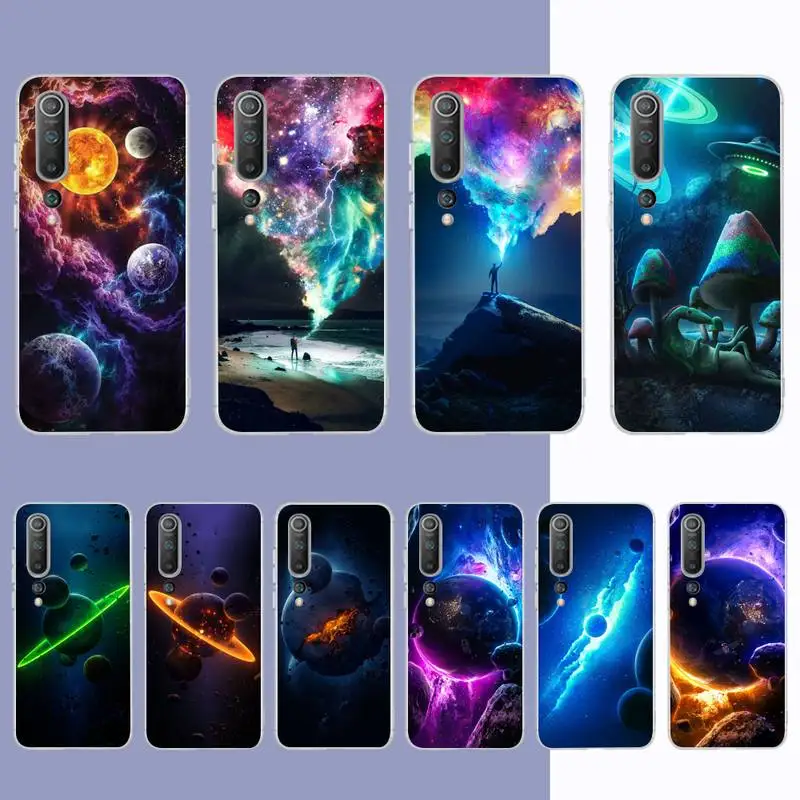 

Sky Space Planet Moon Stars Phone Case for Samsung S21 A10 for Redmi Note 7 9 for Huawei P30Pro Honor 8X 10i cover