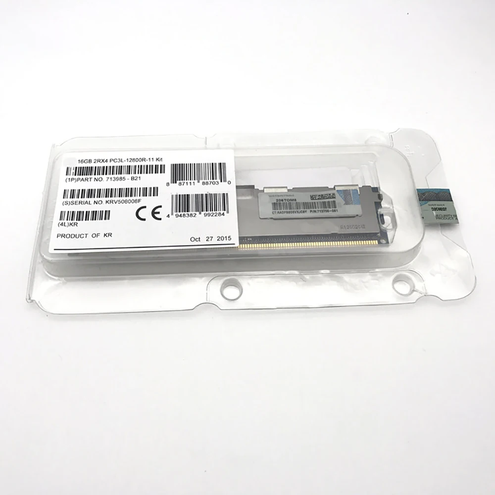 Серверная память 713985-B21 715284-001 713756-081 16 ГБ DDR3 1600 2RX4 PC3L-12800R ECC REG