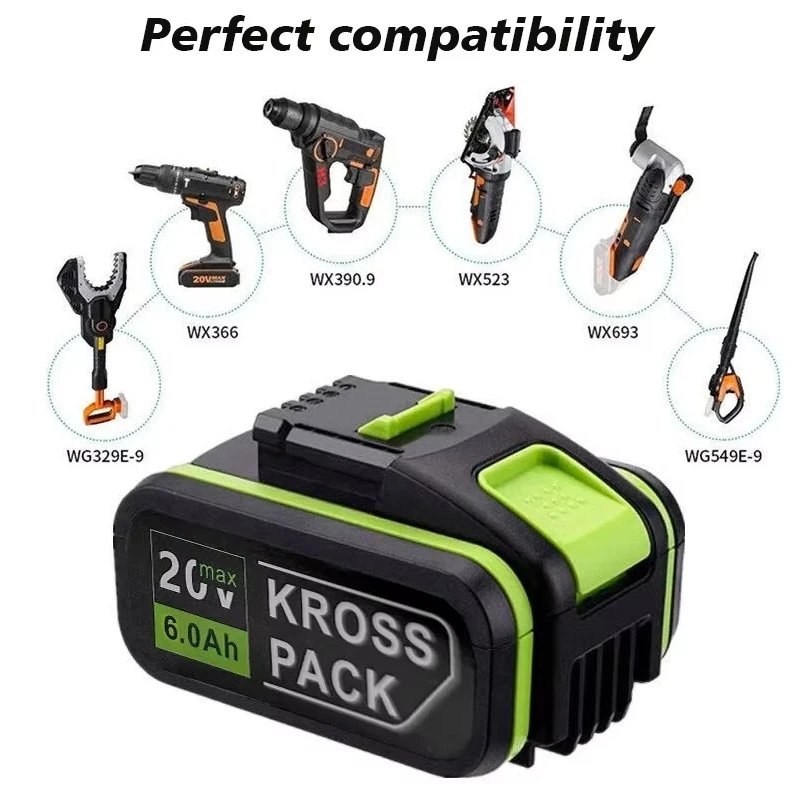 Используется для WORX WA3553/WA3551 20V6000mah Аккумулятор беспроводного электроинструмента