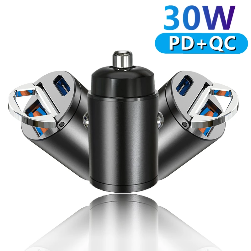 

2022 Upgrated USB Car Charger 5A Type C PD QC 30W Fast Charging Phone Adapter For iPhone 13 12 11 Pro Max 8 Xiaomi Samsung s22