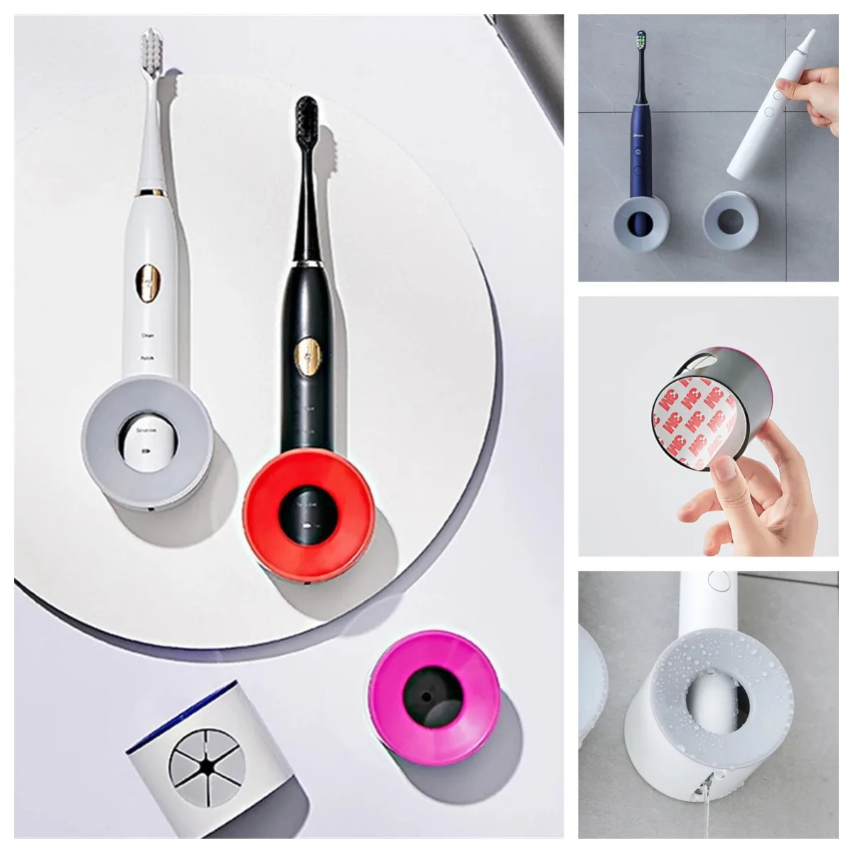 

Electric Toothbrush Holder Dispenser Wall Self-Adhesive Stand Tooth Brush Travel Gadget Storage Bathroom Accessories Toothbrush