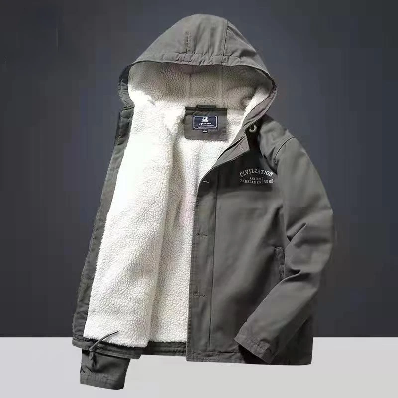 Men's Winter Jackets New Pattern Hooded Men's Coat Cashmere Men's Jacket Thickened Warm Parkas Loose Pure Cotton Men's Clothing
