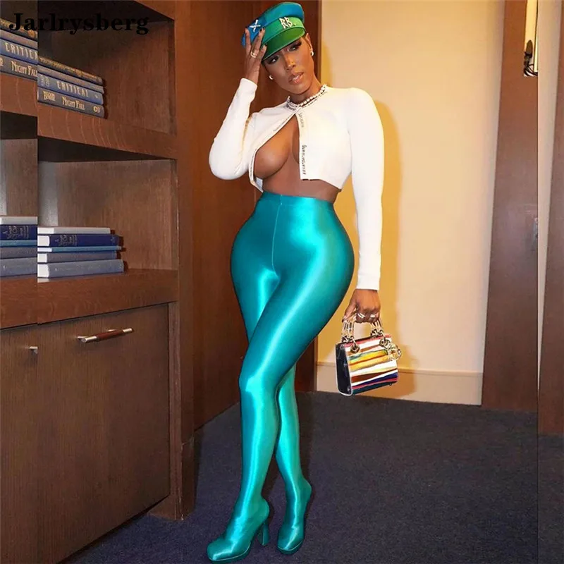Jarlrysberg Women's Leggings For Satin Glossy Pantyhose Sexy Tights Fashion Female Stockings High Elasticity Yoga Swim  Pants
