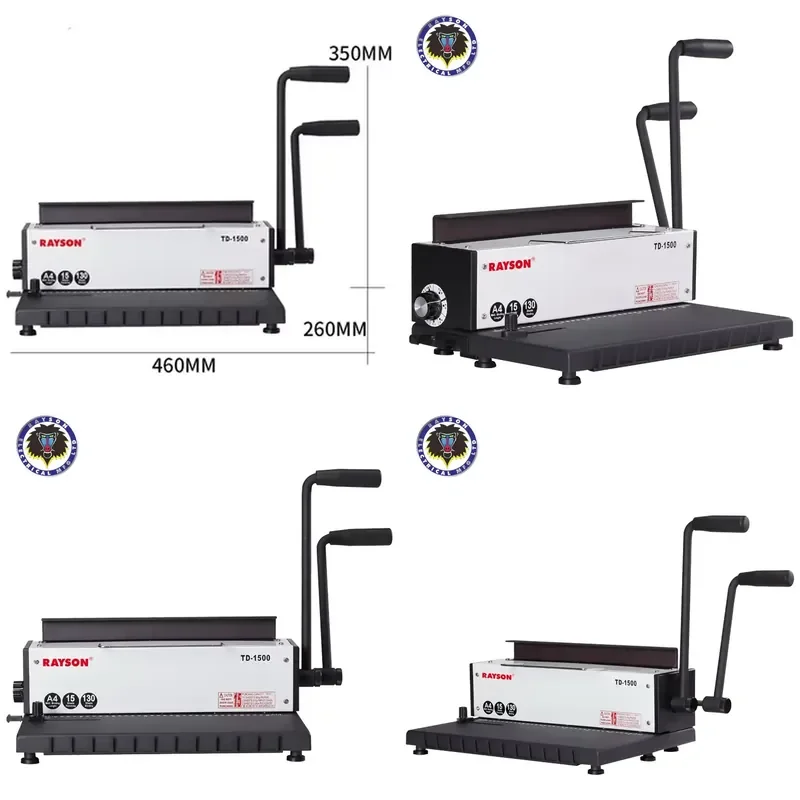 Фото RAYSON TD-1500 Ручной высококачественный переплетный аппарат на 34 отверстия для переплета листов формата А4 двойной проволокой №1