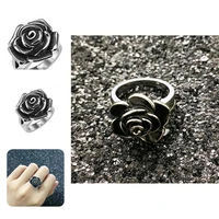 wedding ring simple wear resistant polishing rose flower decor finger ring for party finger ring engagement ring