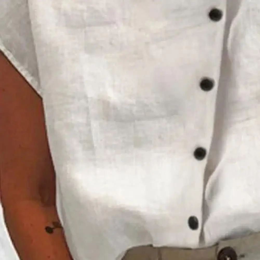 Женская рубашка с воротником-стойкой и коротким рукавом реглан тонкая летняя