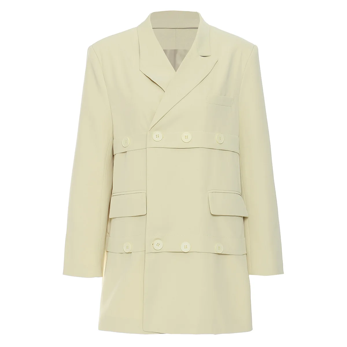 High End Fashion Women Blazer Autumn Winter Mid Length Top Office Women Designer High Quality Truncating The Sense of Stacking