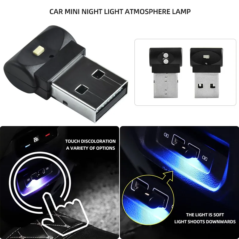 

Mini USB Light LED Modeling Light 7 Colors Car Ambient Light Neon Interior Light Car Interior Decorative Light