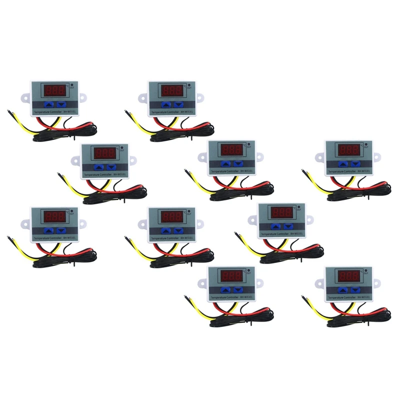 

10Pcs 110-220V Ac Digital LED Temperature Controller Xh-W3001 For Incubator Cooling Heating Switch Thermostat Ntc Sensor