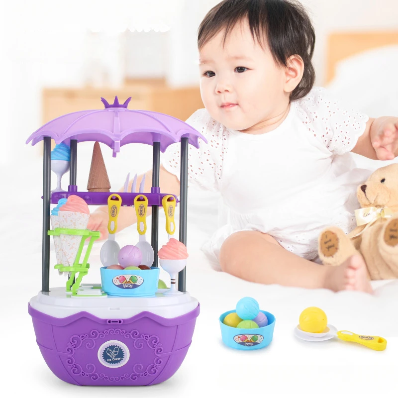 Игрушки из магазина мороженого для малышей, малышей, изготовитель мороженого и магазинная тележка, игровой набор, ковш и обучающая образовательная игрушка