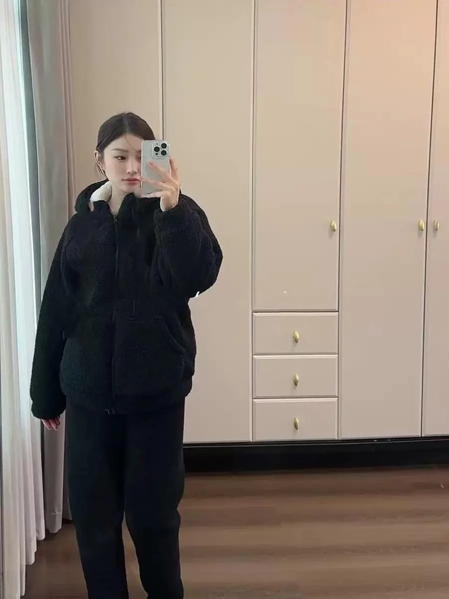 Новинка 2024 зимние дневные пижамы женские супер толстые повседневные берберские