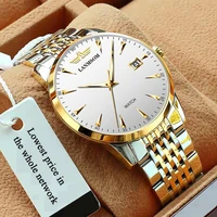 2022 new casual sport chronograph mens watches stainless steel band wristwatch big dial quartz clock with luminous pointersbox
