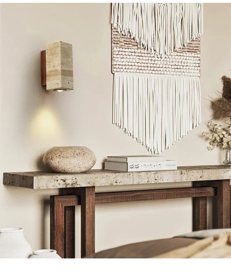 Художественный настенный светильник Wabi-sabi Искусственная каменная стена в стиле