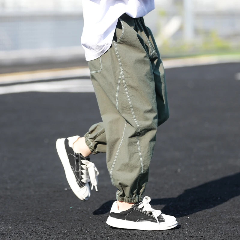 

Children's Mosquito Repellent Cargo Pants Loose and Thin Boys' Summer Cool Athletic Kids Pants Teenage Pantalon Homme