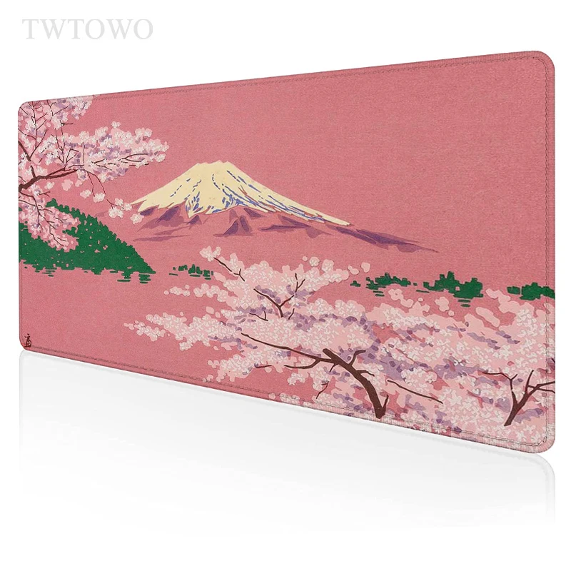 

Mount Fuji Cherry Blossoms Sakura Mouse Pad Gamer XL Custom Mousepad XXL MousePads keyboard pad Natural Rubber Carpet Office