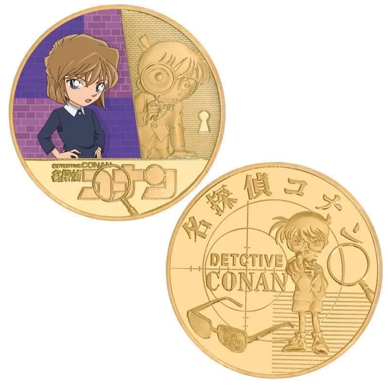 Фото Детектив Конан периферийные памятные монеты мультфильм аниме Haibara Ai Maori Lan Kaitou Kidd коллекция подарков на день рождения №4