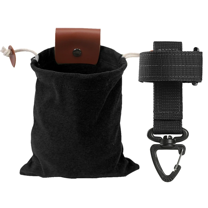 

Foldable Canvas Foraging Bag, Retro Style Versatile Canvas Pouch With Hang Buckle For Outdoor Camping