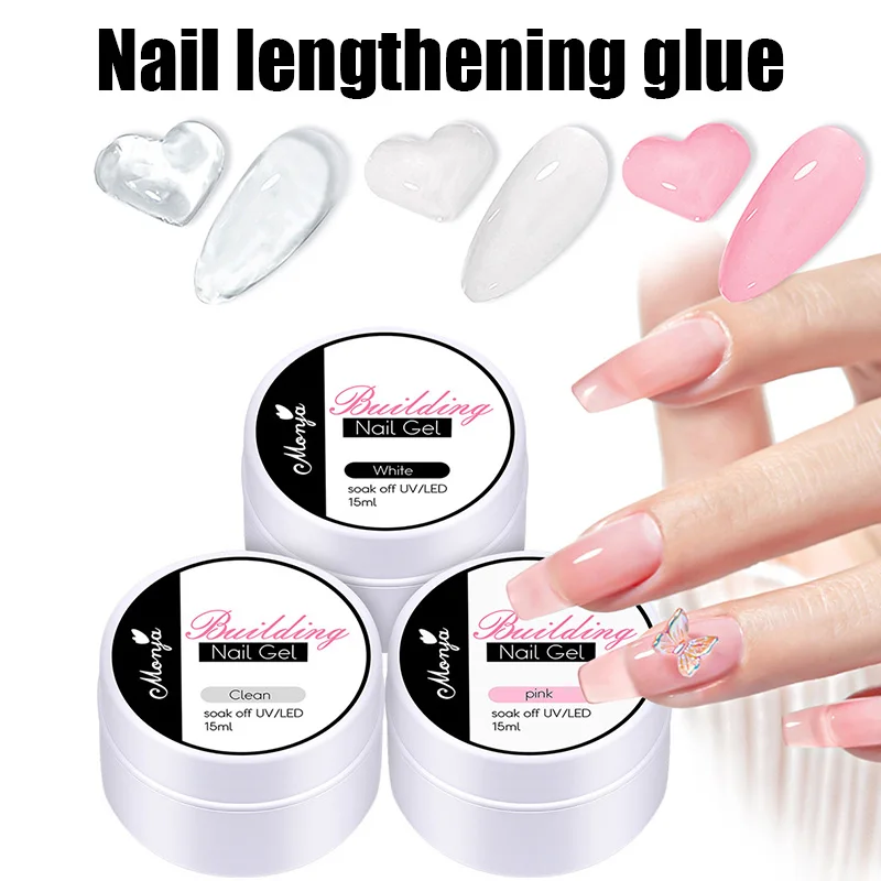 

Nail Shaping Solid Nail Polish Nail Extend Gel Carving Flower Non-stick Hand Manicure Nail Extension Clear/White/Pink