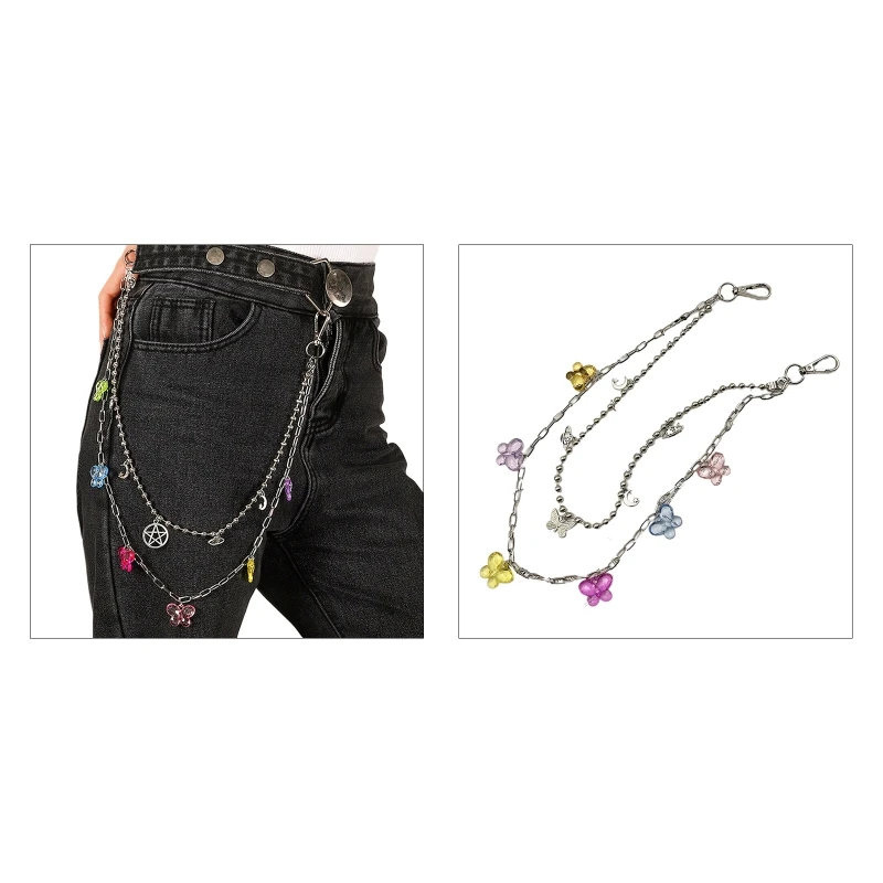

Skirts Chain Multi Layer Chains Colorful Alloy Pendant Charm Chain for Teens