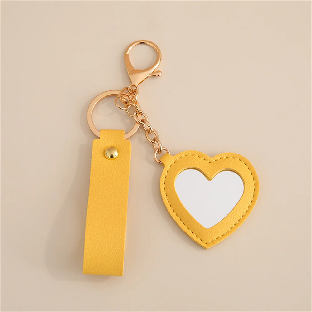 Креативный брелок с зеркалом в форме сердца защитой от потери модный для