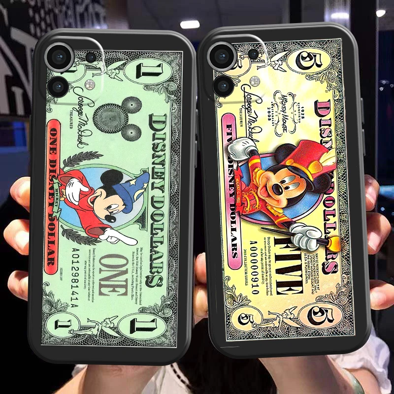 

Luxury Dollar US Mickey Mouse For Xiaomi Mi 11 Mi 11 Lite 5G Phone Case Black Coque Carcasa Funda Silicone Cover Back