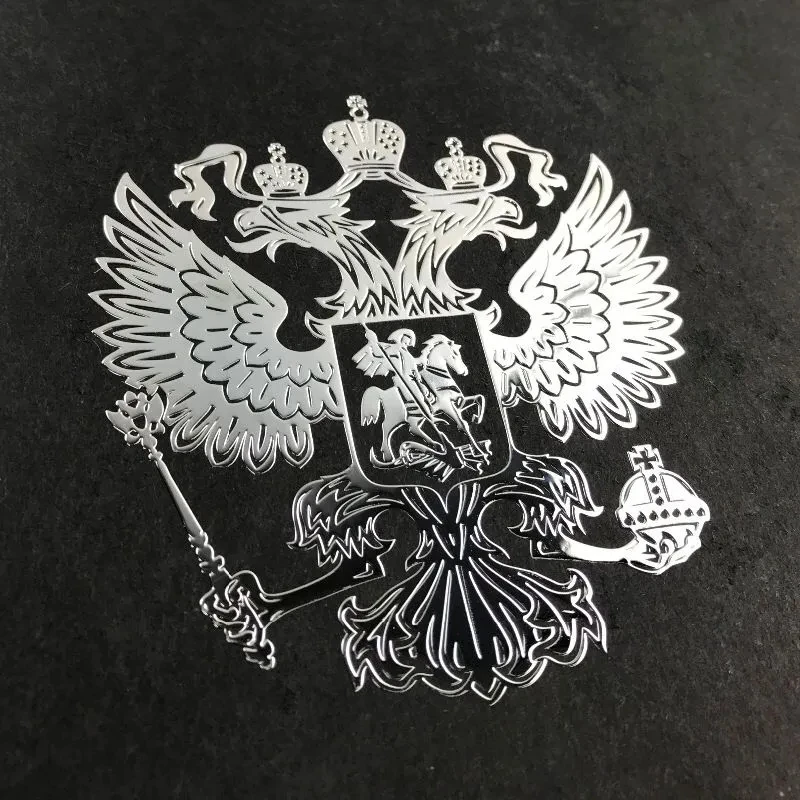 

Russian Federation National Emblem Coat of Arms of Russia Nickel Eagle 3D Metal Stickers Decal For Laptop Notebook Phone Sticker