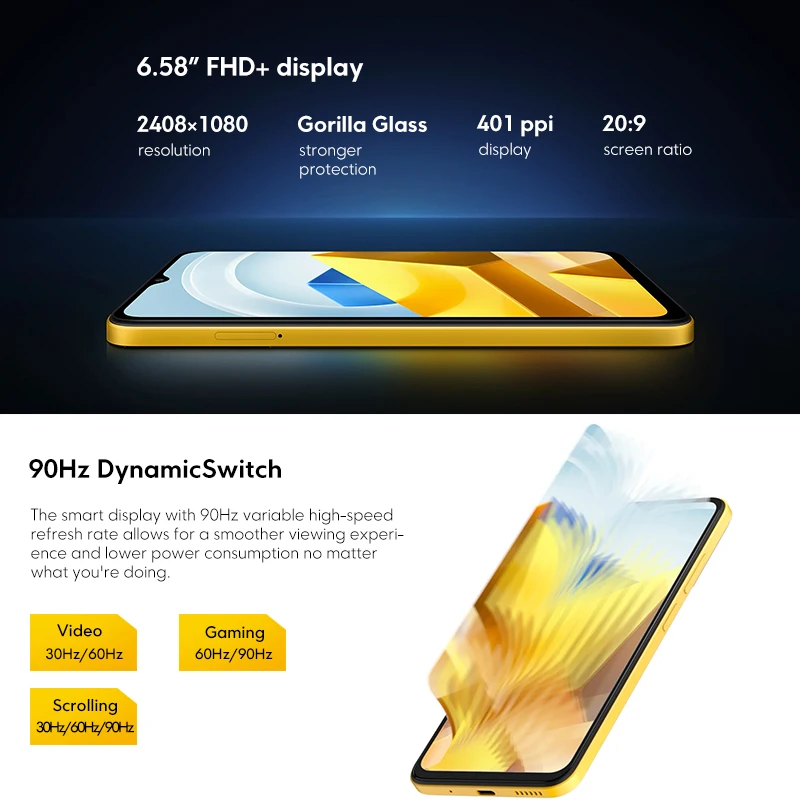 Global Version POCO M5 Mobile Phone Helio G99 NFC 50MP Triple Cameras 90Hz DotDrop Display 5000mAh Battery 18W Fast Charging