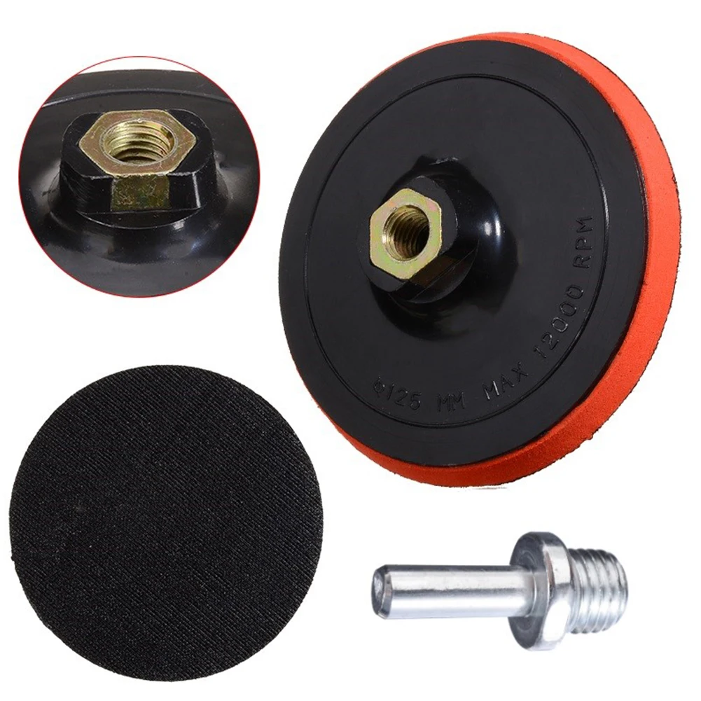 

5Inch Plate Backing Pad Sanding Polishing Pad Holder Sponge Pad M14 Thread Backing Plate Hook & Loop Adhesive Back Plate