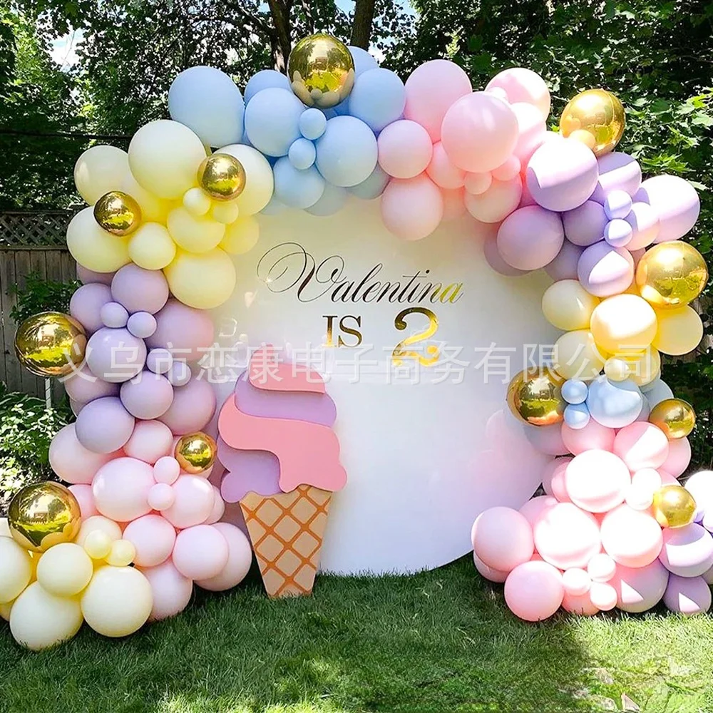 

Balloon Macaron Rainbow Combination Chain Set Party Birthday Background Wedding Celebration Wedding Room Decoration Balloon