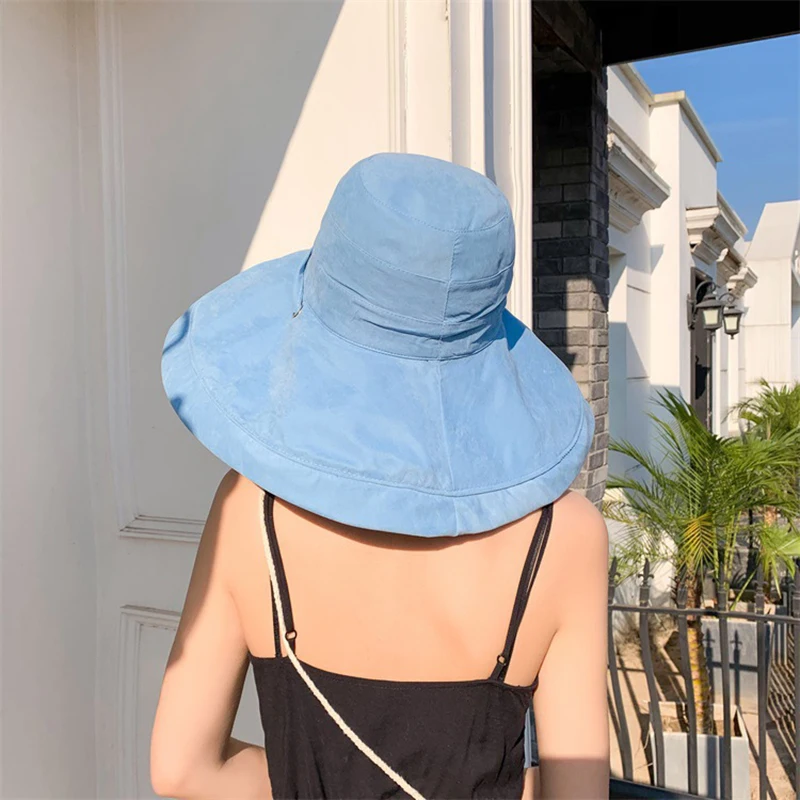 

Double-sided Foldable Bucket Hat for Women Girls Summer Sun Hat Fisherman Visor Cap Anti-UV Wide Brim Sunscreen Hats Cotton Caps