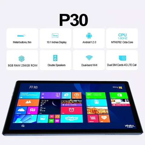 Планшет BDF Android 12 10.1", 8 ГБ, 256 ГБ, 4G