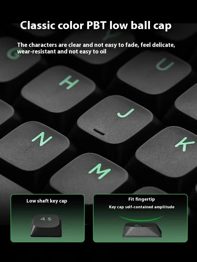 Yun Adri L75 Низкопрофильная клавиатура с переключателем трехрежимная беспроводная