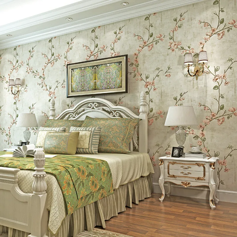 

Rustic Rustic Non-woven Wallpaper Small Floral European Vintage Nostalgic Style Bedroom Living Room Wallpaper